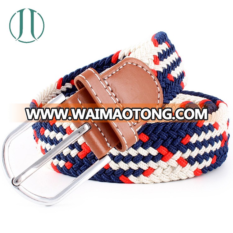 Colorful Pin Buckle Cotton Fabric Webbing Weaving Belt